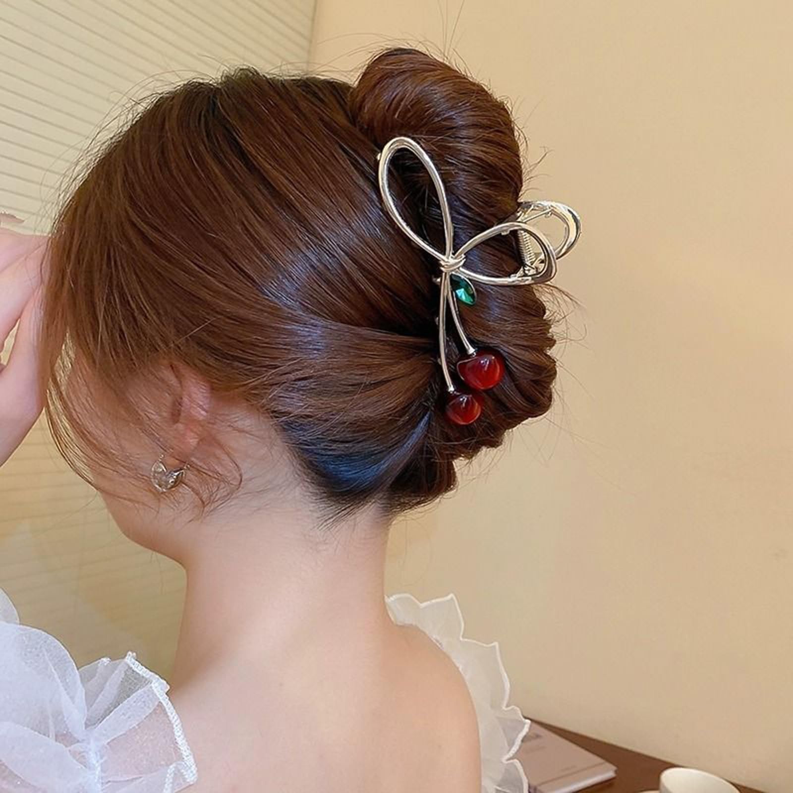 Amazon.com : FRUZJAY Cherry Hair Clips Large Metal Hair Claw Clips